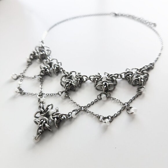 Vintage antique fairy princess chandelier necklace with a small silver chain - Picture 9 of 11